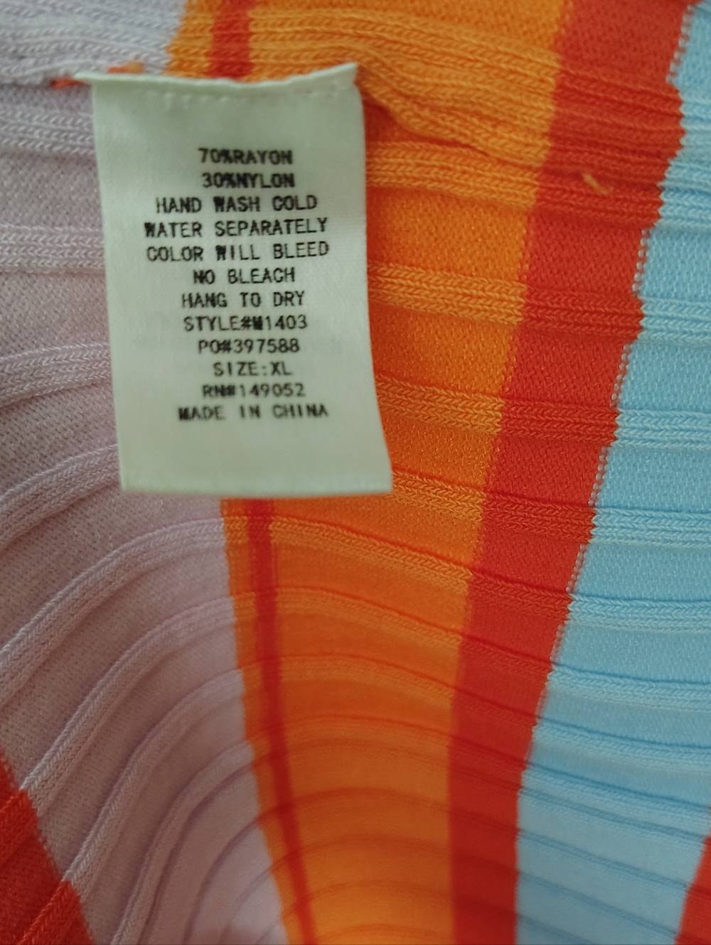 Fashion Nova Striped Sweater Midi Dress Orange Two Way Zip V Neck XL NWOT - Picture 8 of 8
